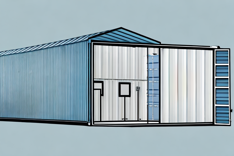 A garage that has been transformed into a shipping container garage