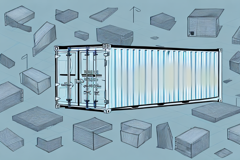 A 40ft shipping container from multiple angles