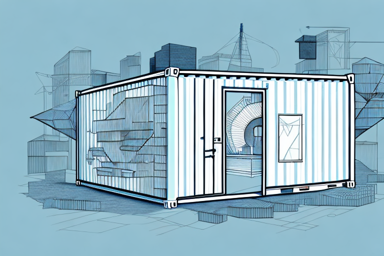 A shipping container being used in an architectural or engineering context